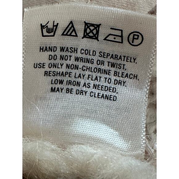 Anthropologie HWR mohair wool cardigan shawl blush lined fuzzy sz s - Picture 16 of 16